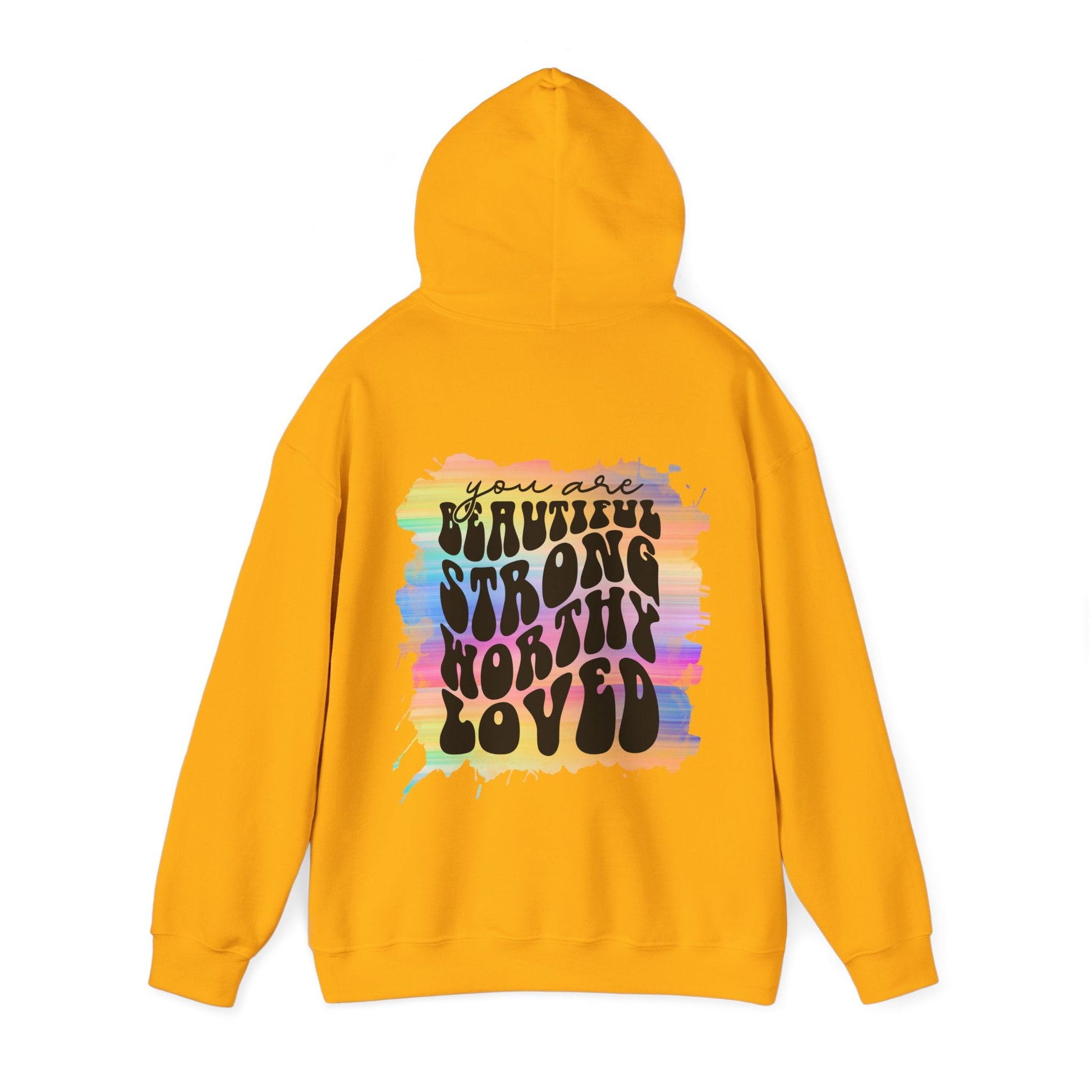 Rainbow Affirmations Unisex Heavy Blend™ Hooded Sweatshirt - Moon & Starr Handcrafted Jewelry && More!