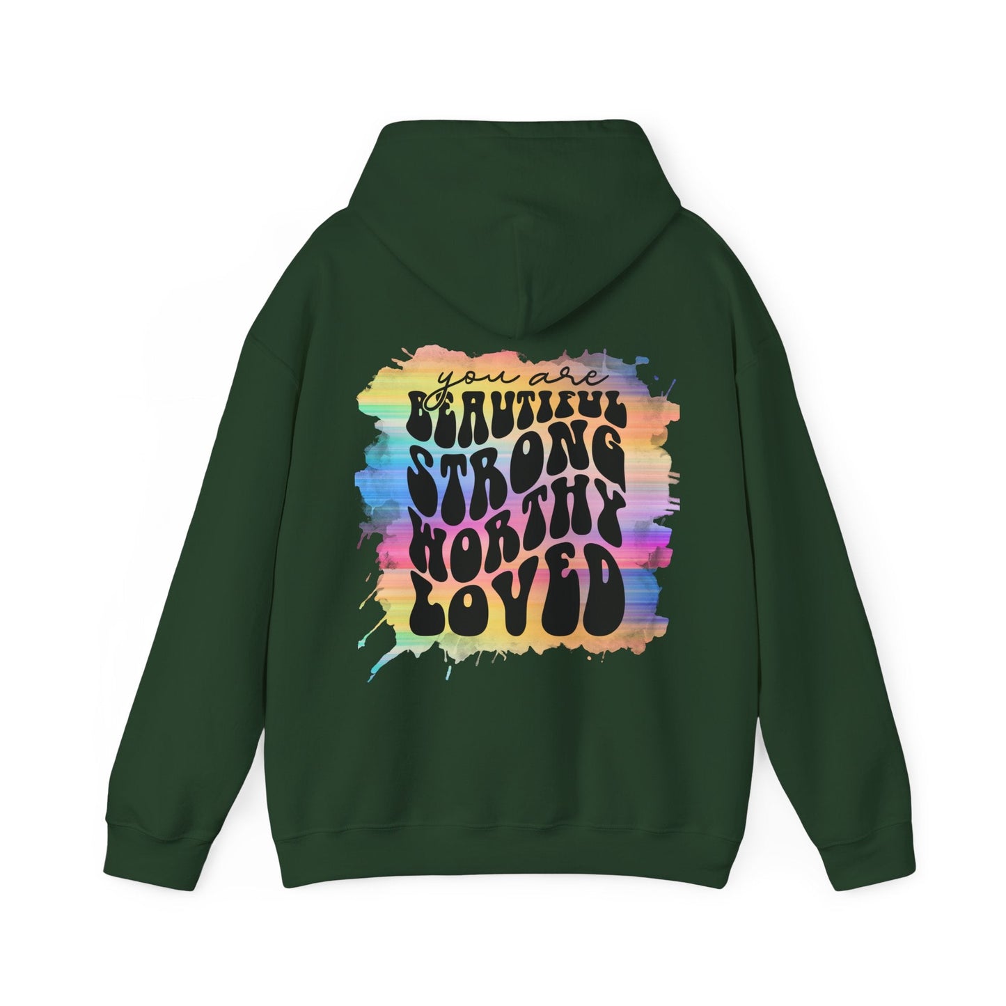 Rainbow Affirmations Unisex Heavy Blend™ Hooded Sweatshirt - Moon & Starr Handcrafted Jewelry && More!