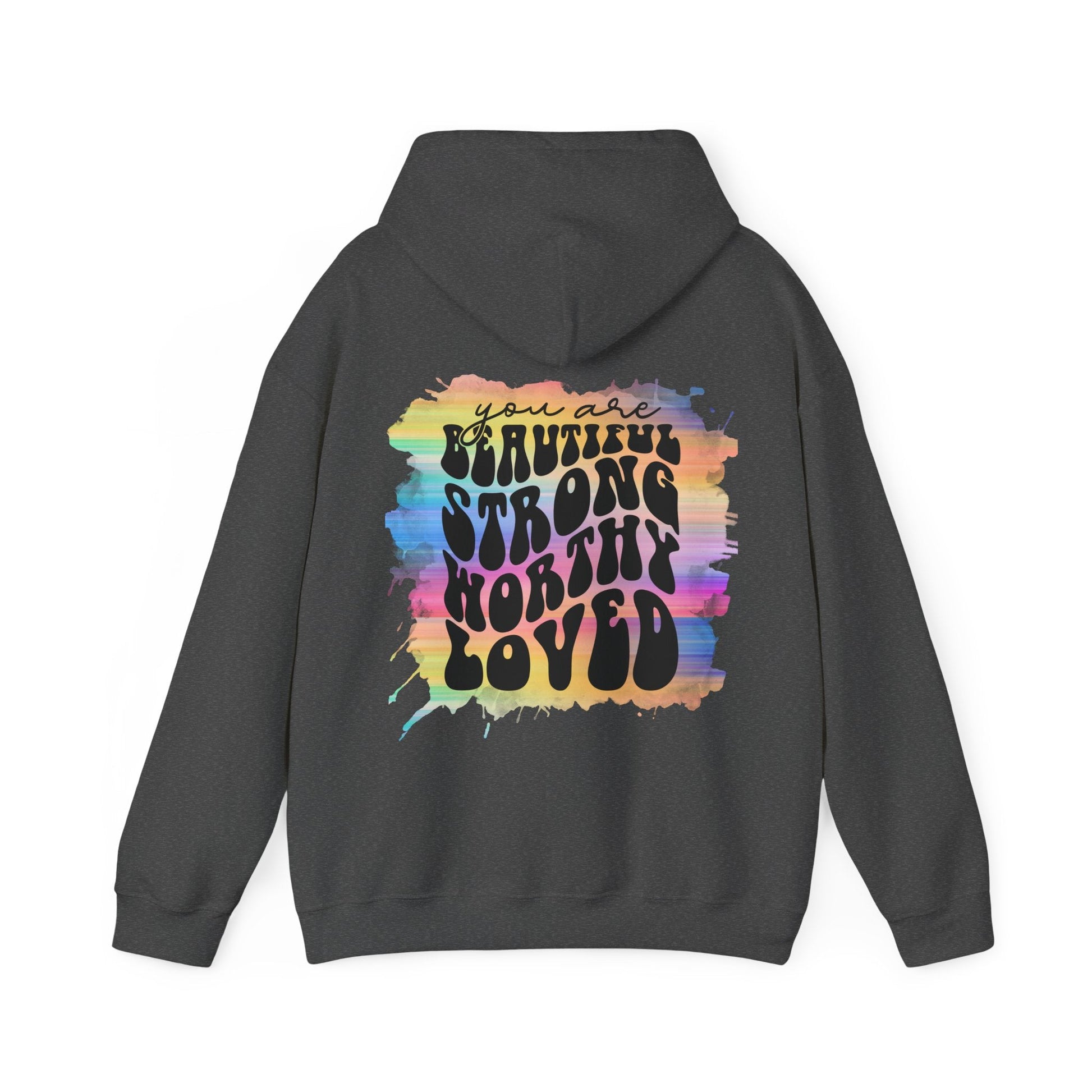 Rainbow Affirmations Unisex Heavy Blend™ Hooded Sweatshirt - Moon & Starr Handcrafted Jewelry && More!