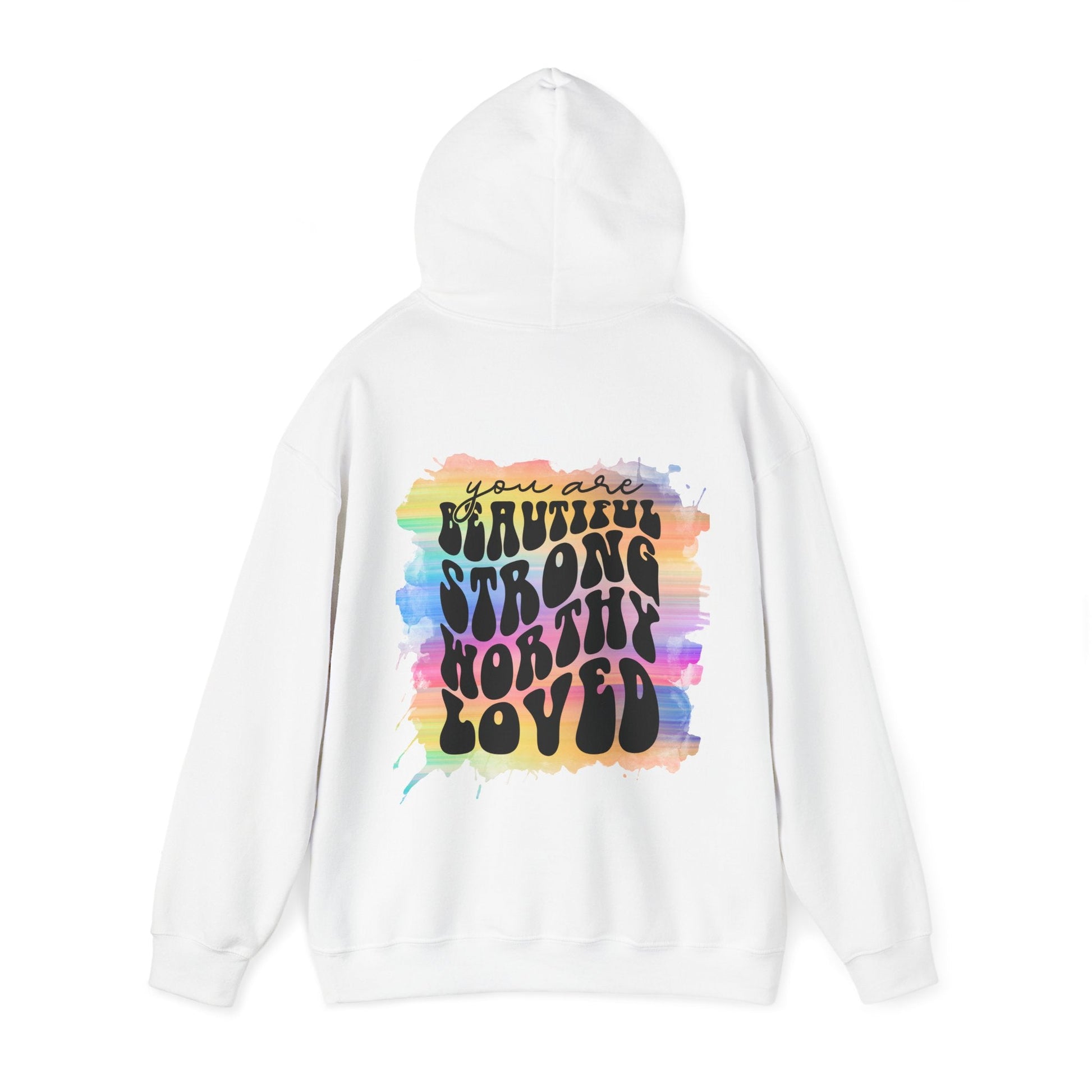 Rainbow Affirmations Unisex Heavy Blend™ Hooded Sweatshirt - Moon & Starr Handcrafted Jewelry && More!