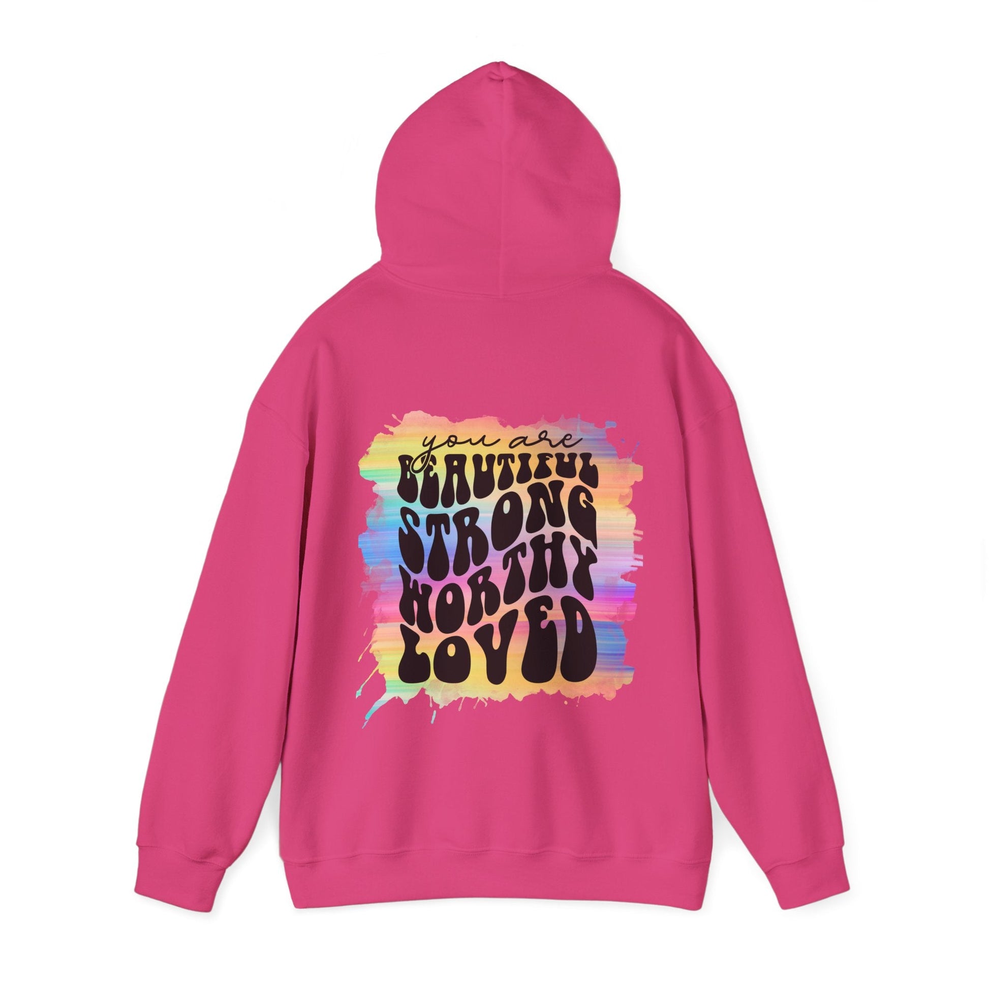 Rainbow Affirmations Unisex Heavy Blend™ Hooded Sweatshirt - Moon & Starr Handcrafted Jewelry && More!