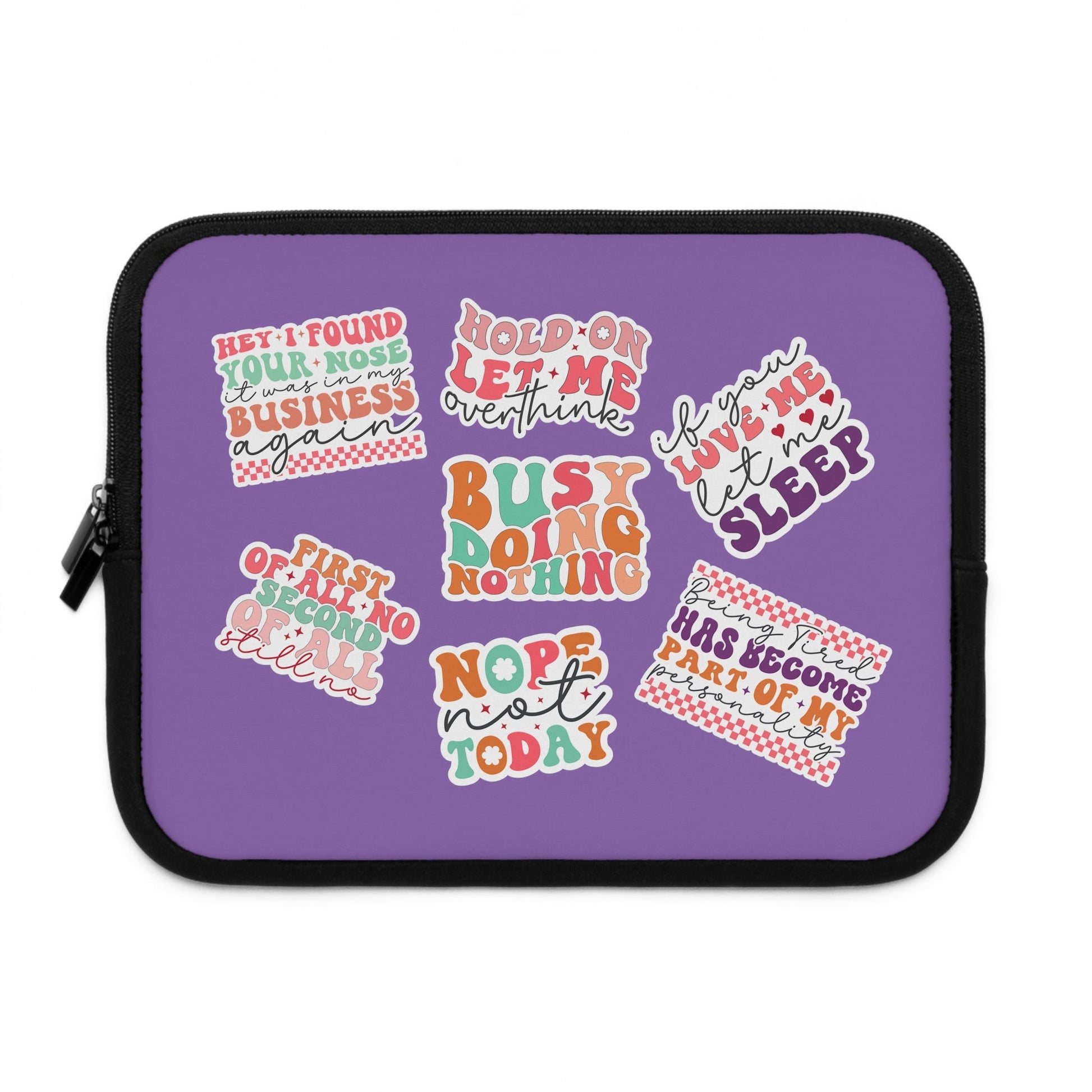 Retro Groovy Sarcastic Sticker Bomb Laptop Sleeve - Moon & Starr Handcrafted Jewelry && More!