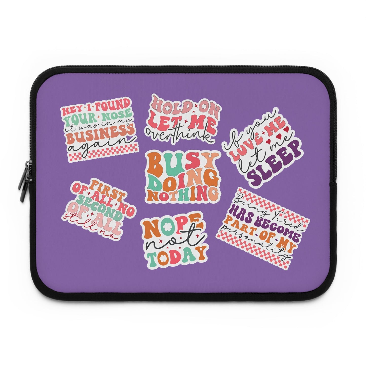 Retro Groovy Sarcastic Sticker Bomb Laptop Sleeve - Moon & Starr Handcrafted Jewelry && More!