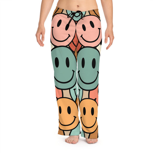 Retro Simleys Women's Pajama Pants (AOP) - Moon & Starr Handcrafted Jewelry && More!