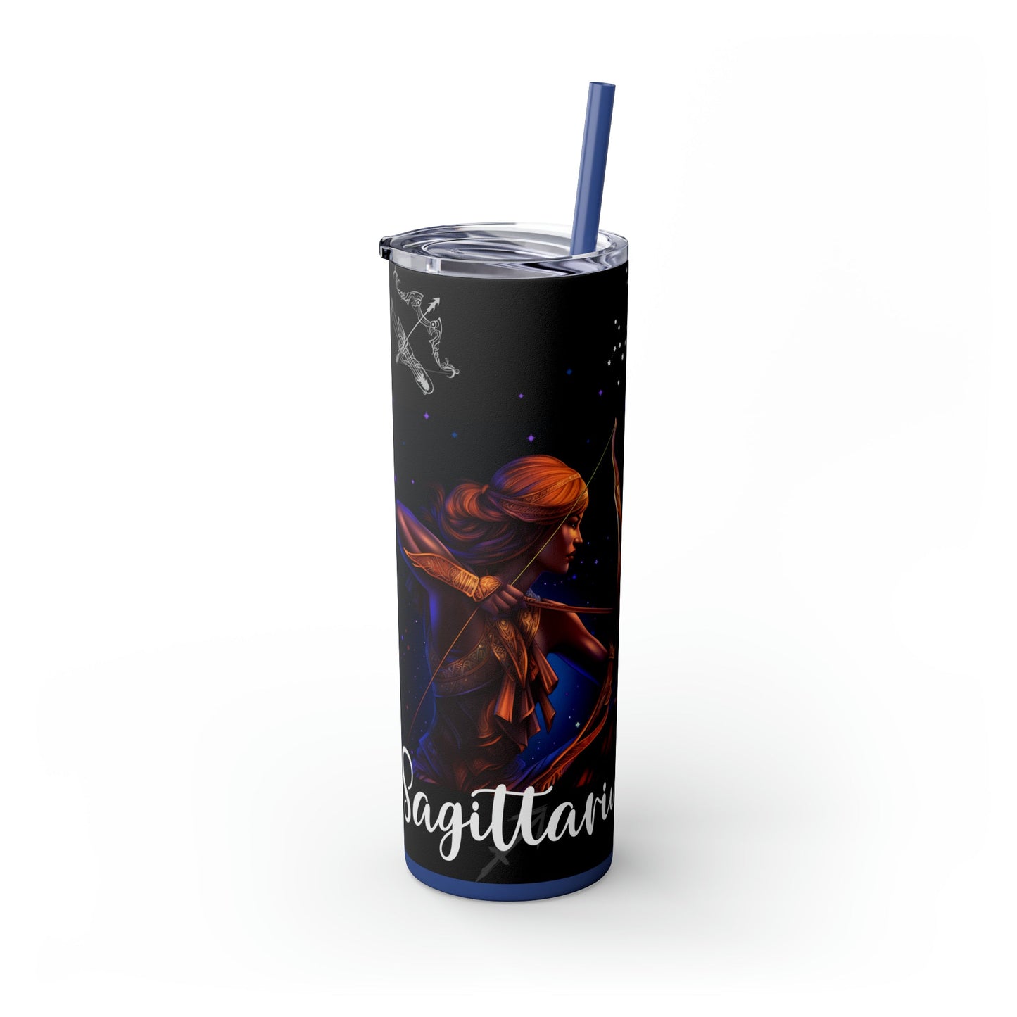 Sagittarius Nutrition Facts Skinny Tumbler with Straw, 20oz - Moon & Starr Handcrafted Jewelry && More!