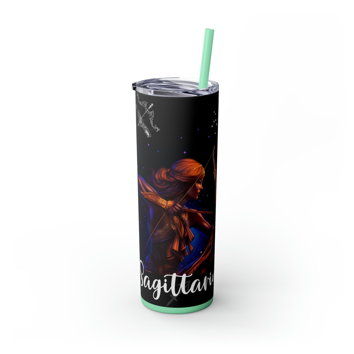 Sagittarius Nutrition Facts Skinny Tumbler with Straw, 20oz - Moon & Starr Handcrafted Jewelry && More!