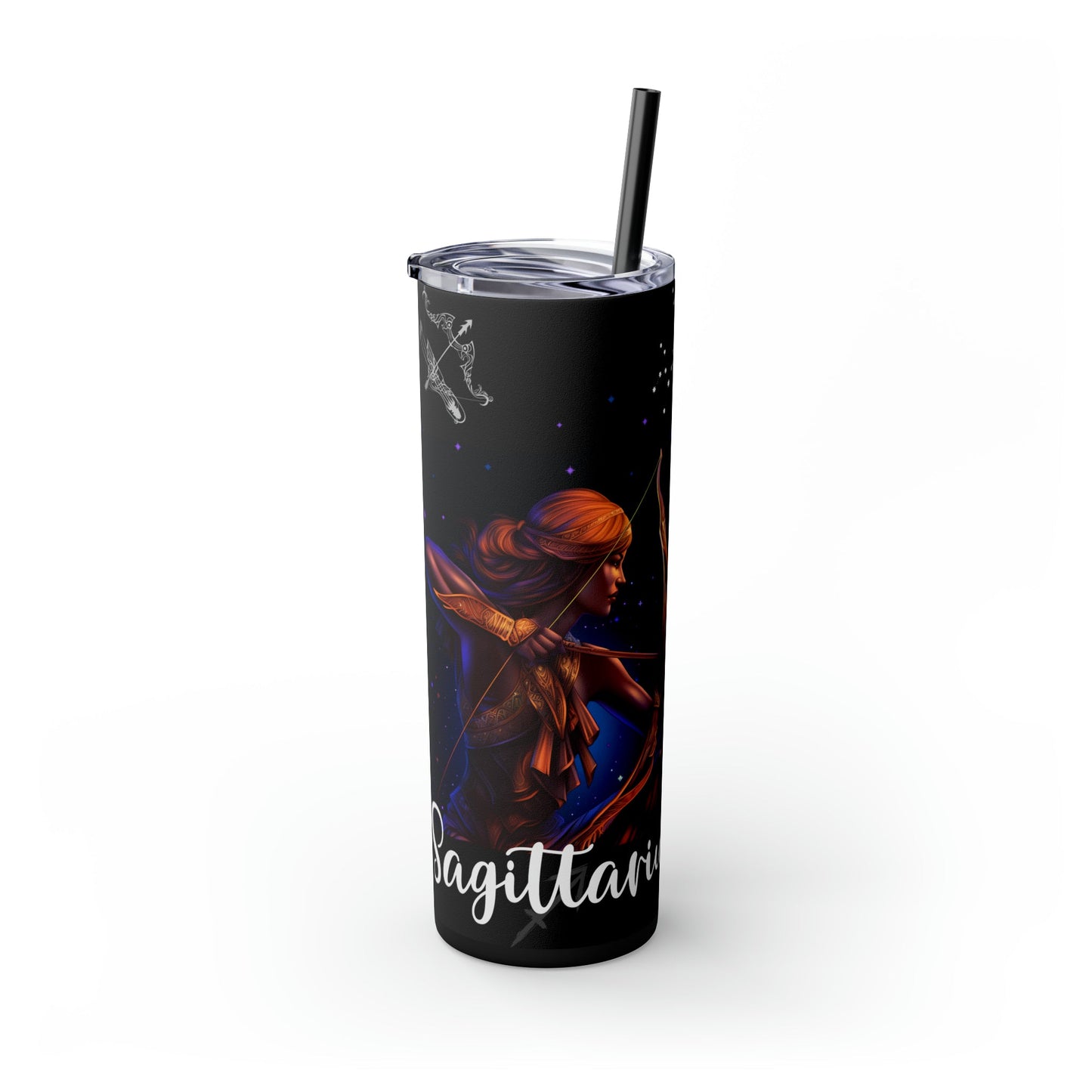 Sagittarius Nutrition Facts Skinny Tumbler with Straw, 20oz - Moon & Starr Handcrafted Jewelry && More!