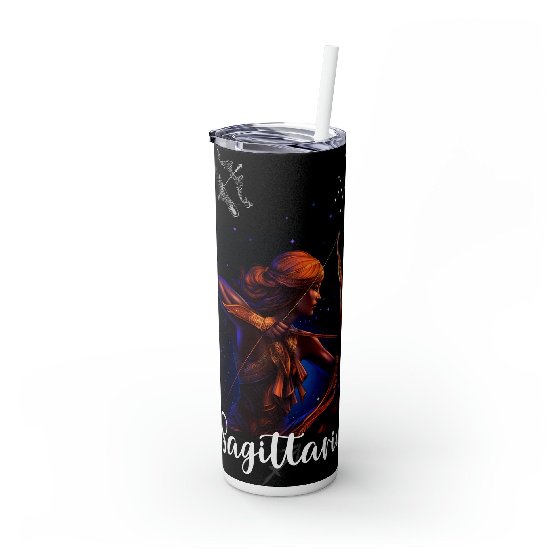 Sagittarius Nutrition Facts Skinny Tumbler with Straw, 20oz - Moon & Starr Handcrafted Jewelry && More!