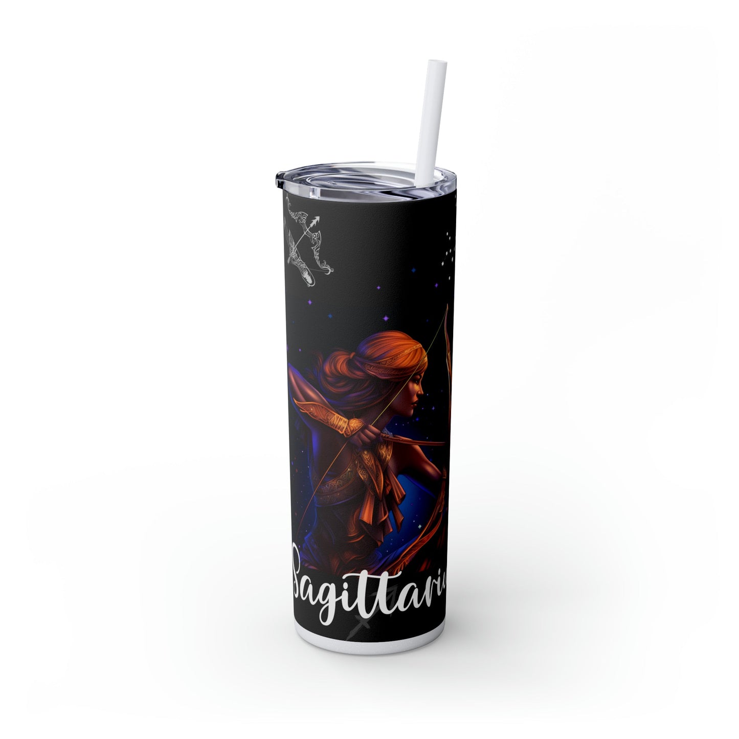 Sagittarius Nutrition Facts Skinny Tumbler with Straw, 20oz - Moon & Starr Handcrafted Jewelry && More!