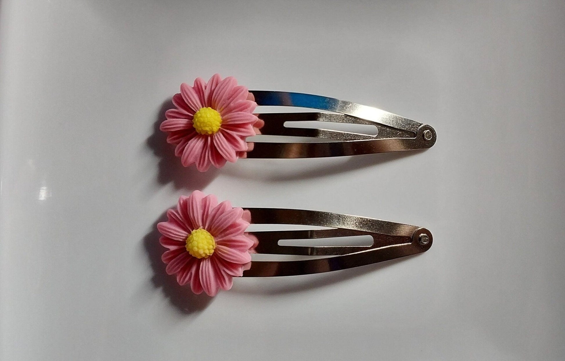Simple Floral Hair Barrettes Set of 2, 5 Colors - Moon & Starr Handcrafted Jewelry && More!