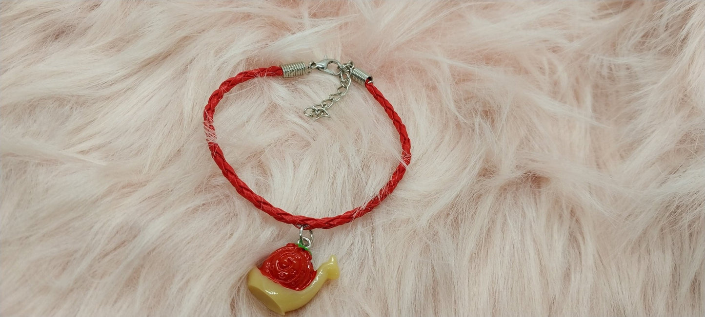 Strawberry Snail Charm Bracelet, Gifts for Her, Cute Charm Bracelets For Women, Nature Themed Jewelry - Moon & Starr Handcrafted Jewelry && More!