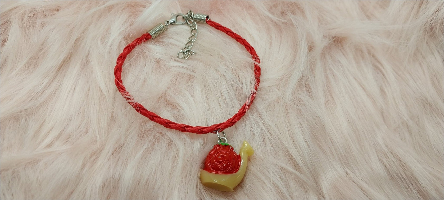 Strawberry Snail Charm Bracelet, Gifts for Her, Cute Charm Bracelets For Women, Nature Themed Jewelry - Moon & Starr Handcrafted Jewelry && More!