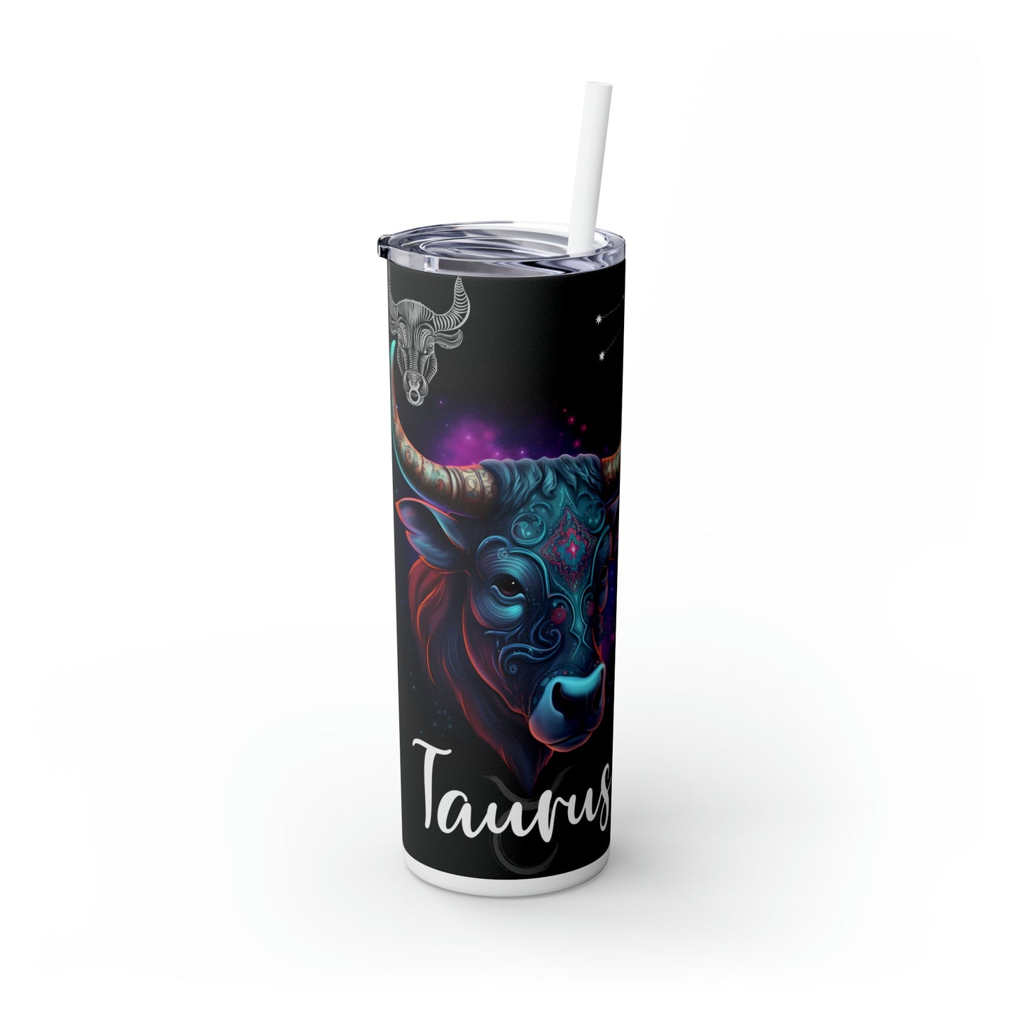 Taurus Nutrition Facts Skinny Tumbler with Straw, 20oz - Moon & Starr Handcrafted Jewelry && More!