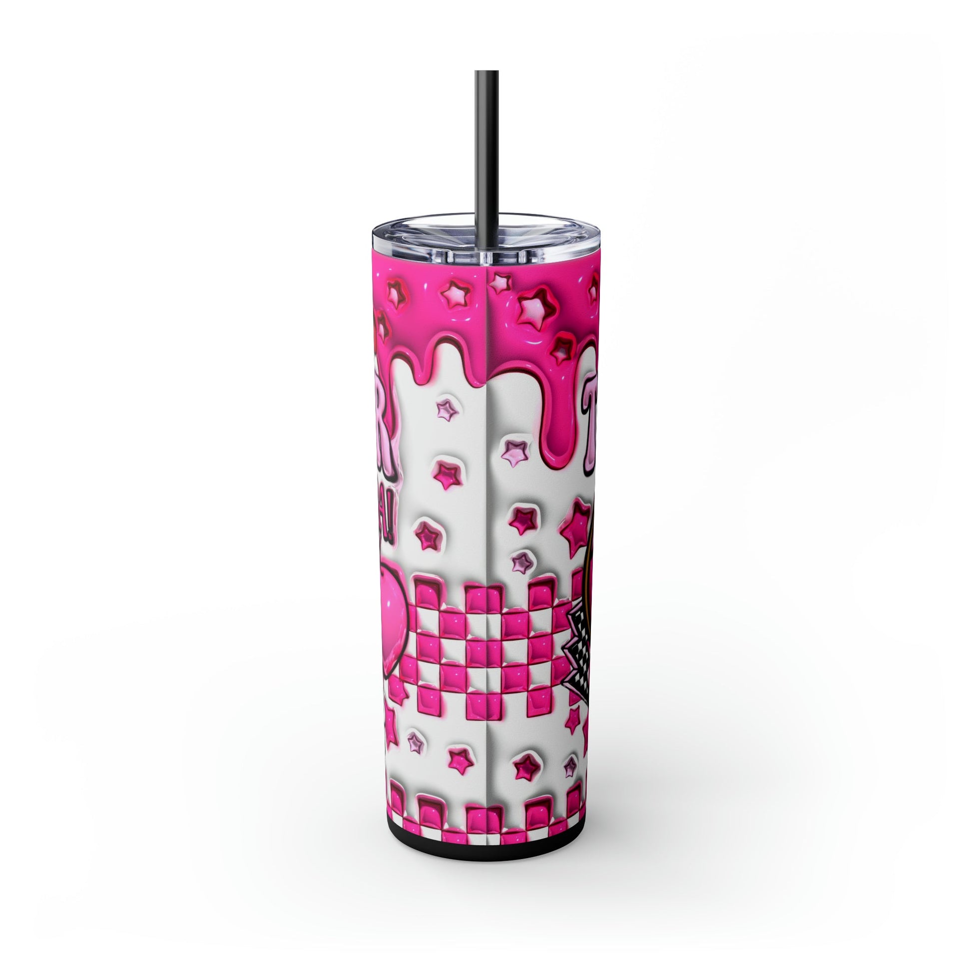 "Teacher Era" 3D Retro Style Skinny Tumbler with Straw, 20oz - Moon & Starr Handcrafted Jewelry && More!