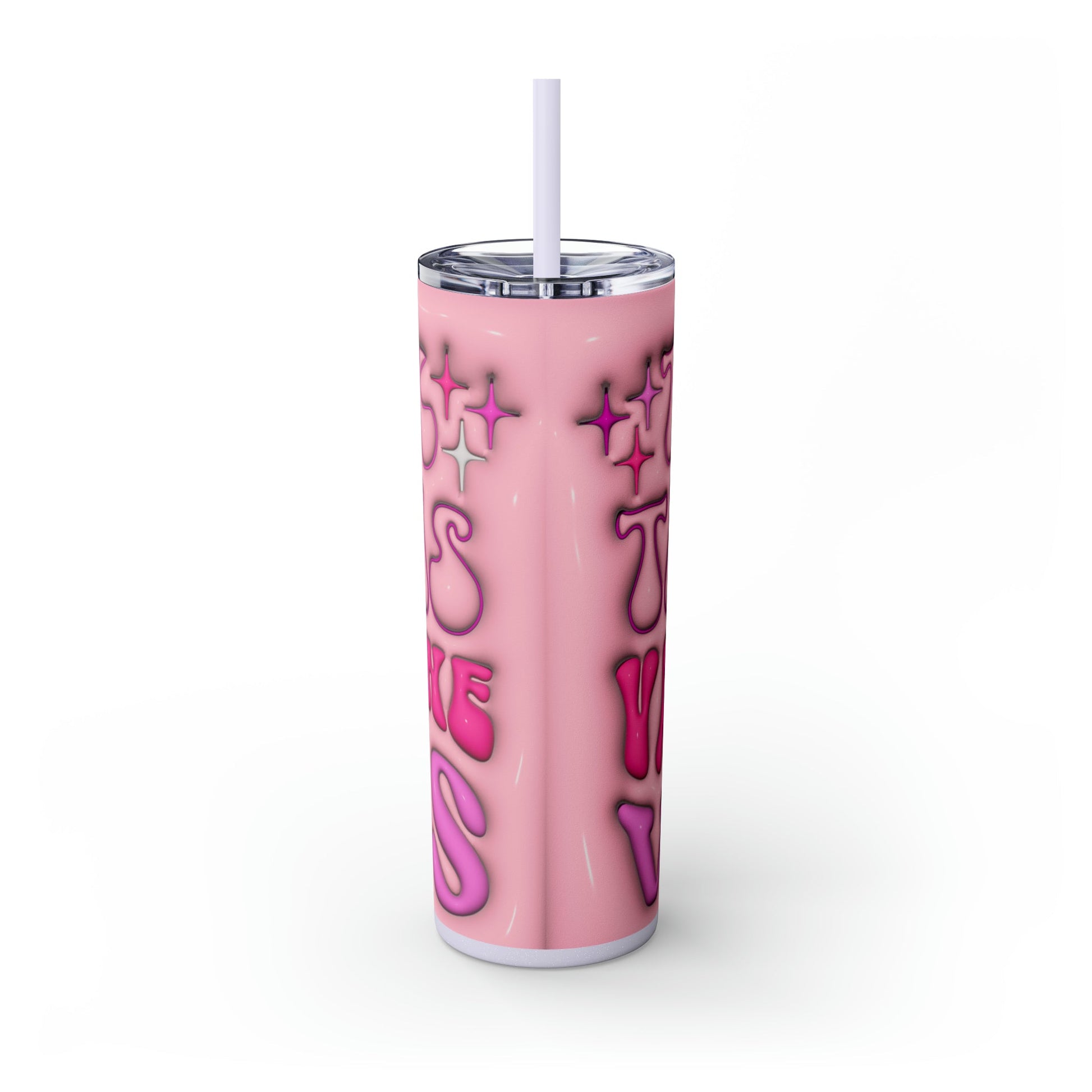 Thick Thighs Valentines Vibes 3D Design Skinny Tumbler with Straw, 20oz - Moon & Starr Handcrafted Jewelry && More!