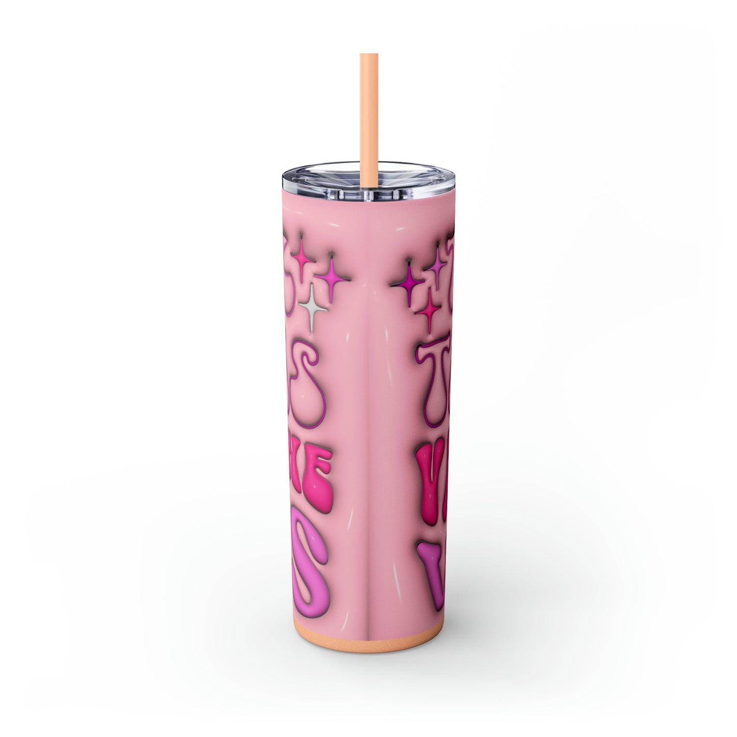 Thick Thighs Valentines Vibes 3D Design Skinny Tumbler with Straw, 20oz - Moon & Starr Handcrafted Jewelry && More!