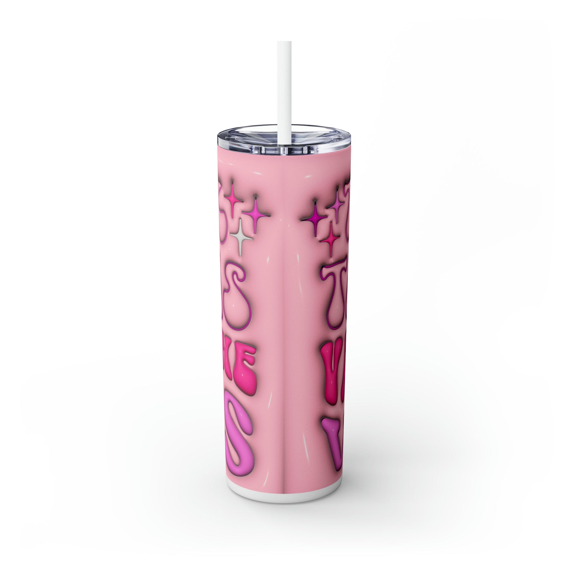 Thick Thighs Valentines Vibes 3D Design Skinny Tumbler with Straw, 20oz - Moon & Starr Handcrafted Jewelry && More!