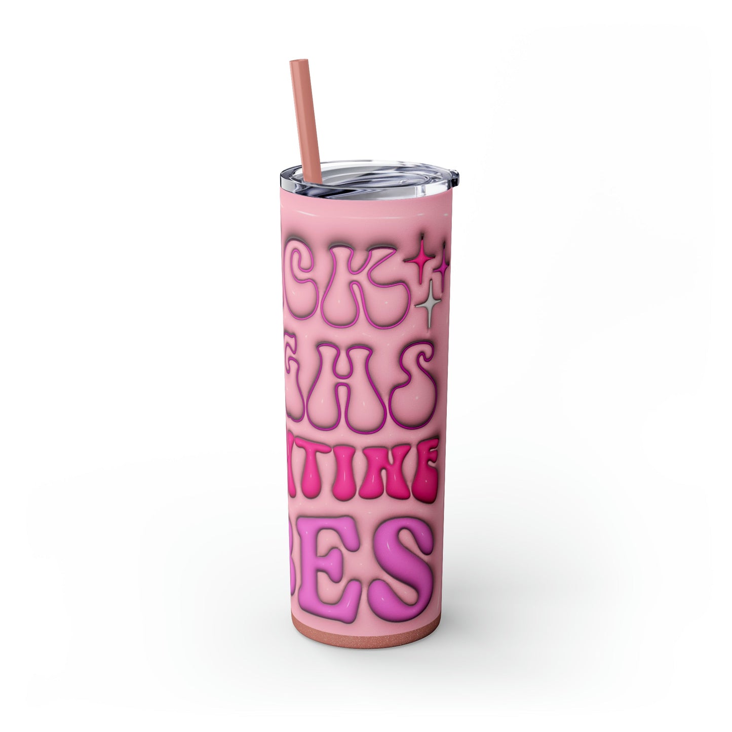 Thick Thighs Valentines Vibes 3D Design Skinny Tumbler with Straw, 20oz - Moon & Starr Handcrafted Jewelry && More!