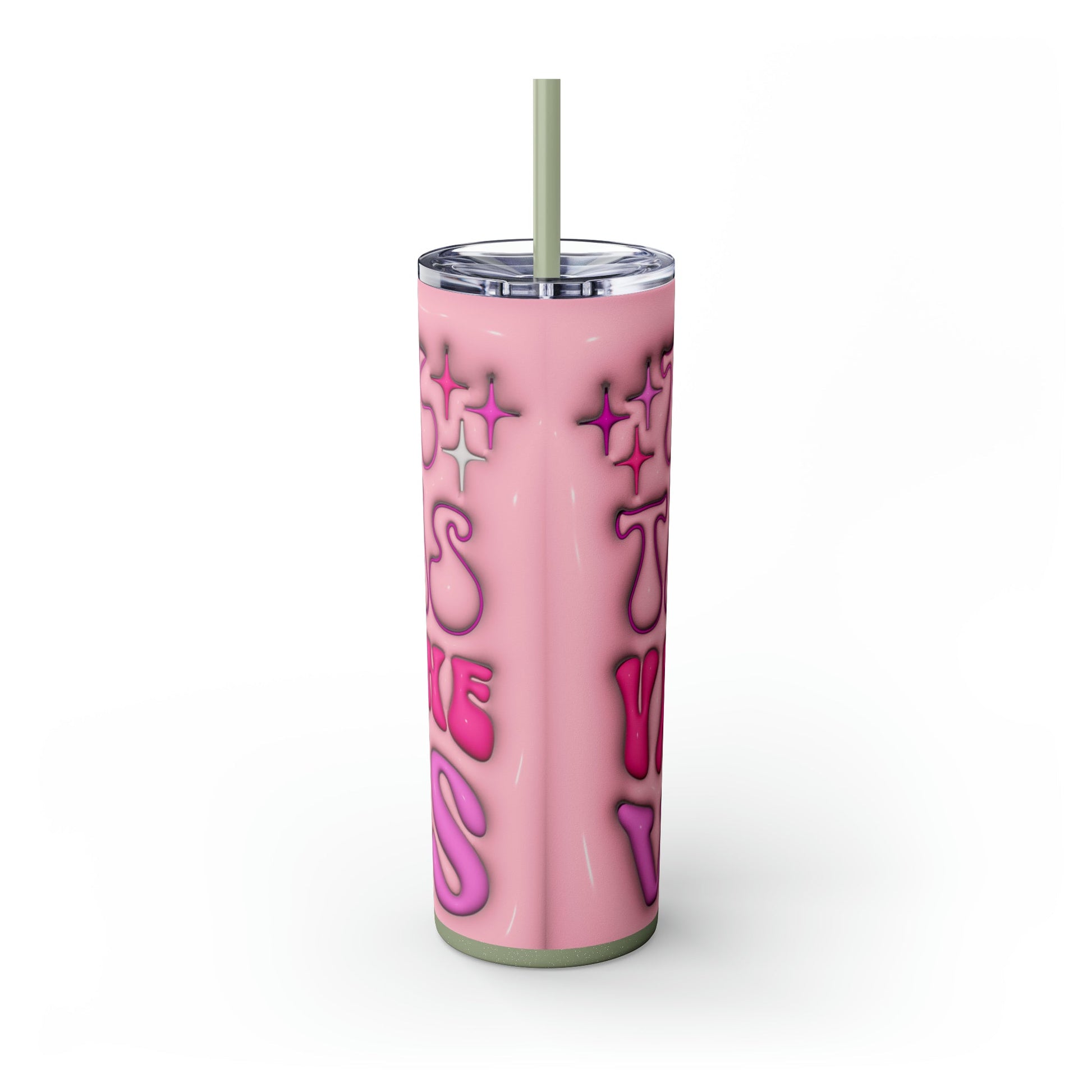 Thick Thighs Valentines Vibes 3D Design Skinny Tumbler with Straw, 20oz - Moon & Starr Handcrafted Jewelry && More!