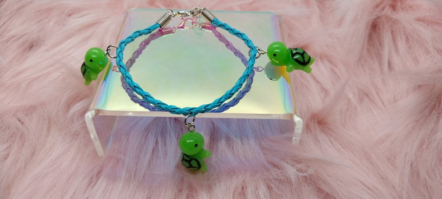 Turtle Charm Bracelet, Gifts For Her, Cute Charm Bracelets For Women, Unique Jewelry Beach Themed, - Moon & Starr Handcrafted Jewelry && More!