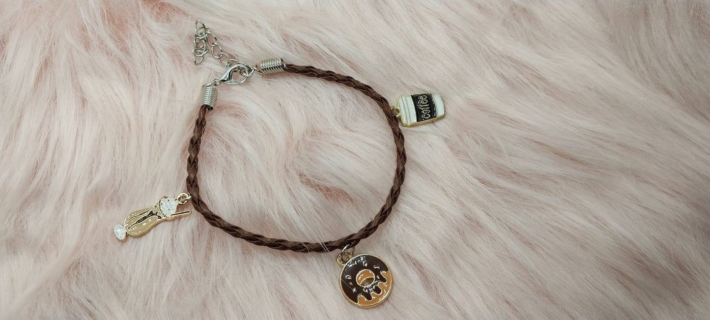 Unique Coffee and Donuts Charm Bracelet For Women, Gifts For Her, Handmade Charm Bracelets For Coffee Lovers - Moon & Starr Handcrafted Jewelry && More!