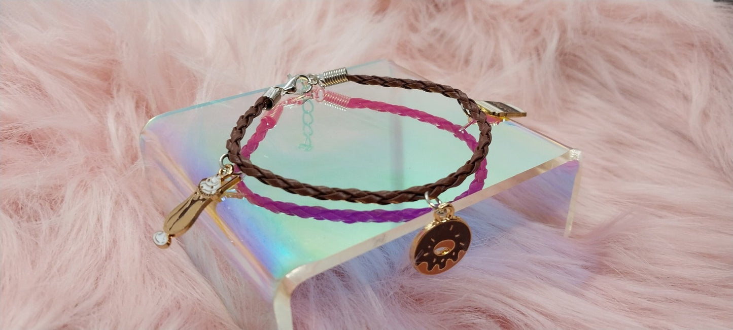 Unique Coffee and Donuts Charm Bracelet For Women, Gifts For Her, Handmade Charm Bracelets For Coffee Lovers - Moon & Starr Handcrafted Jewelry && More!