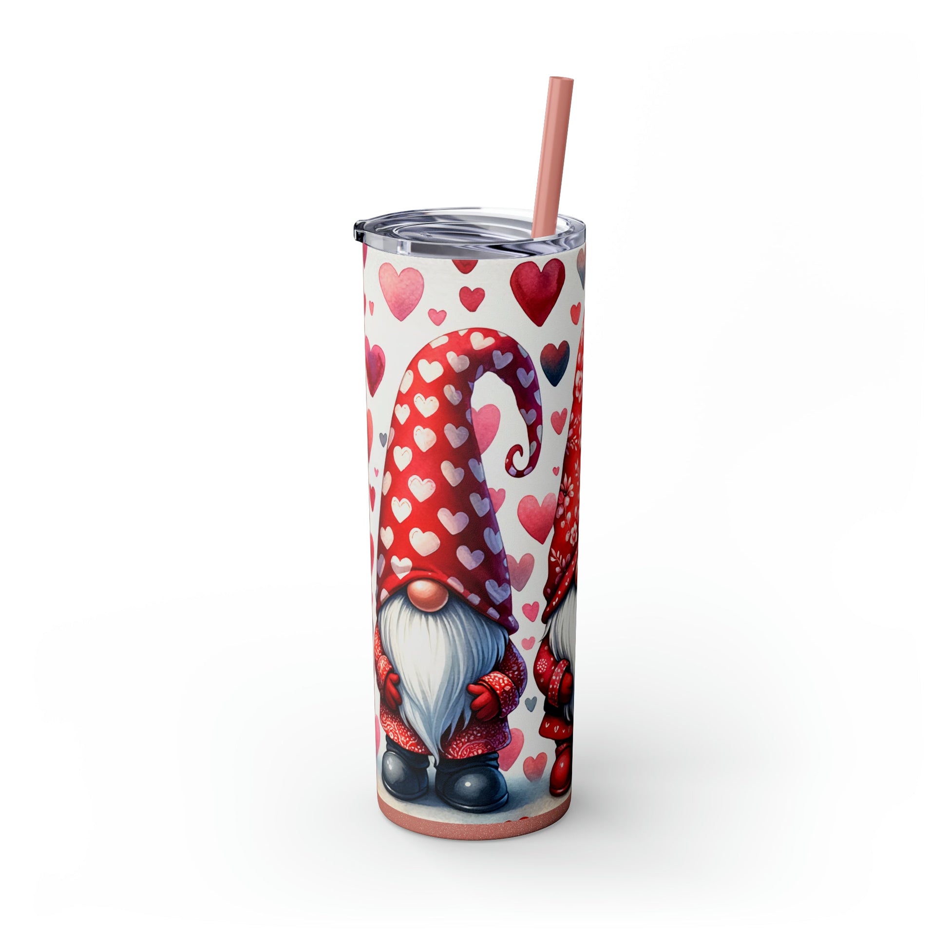 Valentines Day Gnomes Skinny Tumbler with Straw, 20oz - Moon & Starr Handcrafted Jewelry && More!