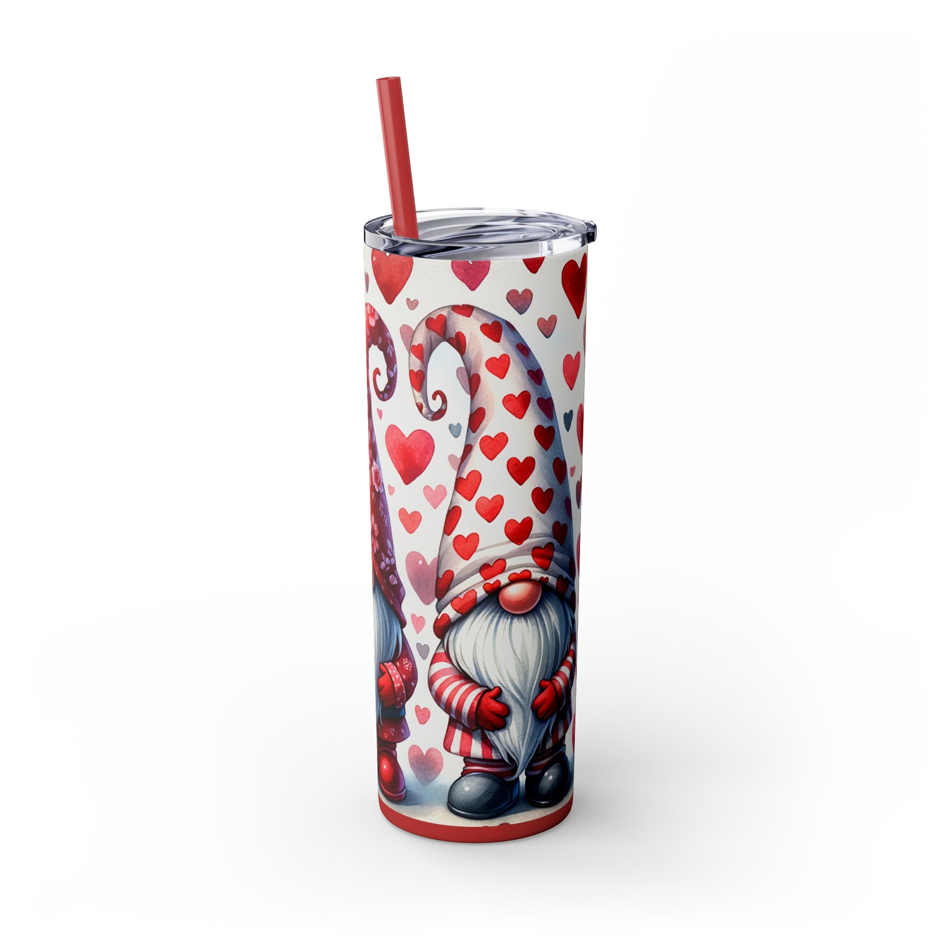 Valentines Day Gnomes Skinny Tumbler with Straw, 20oz - Moon & Starr Handcrafted Jewelry && More!