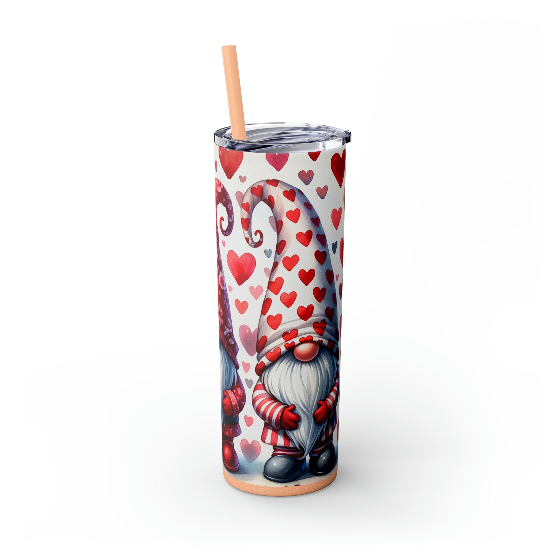 Valentines Day Gnomes Skinny Tumbler with Straw, 20oz - Moon & Starr Handcrafted Jewelry && More!