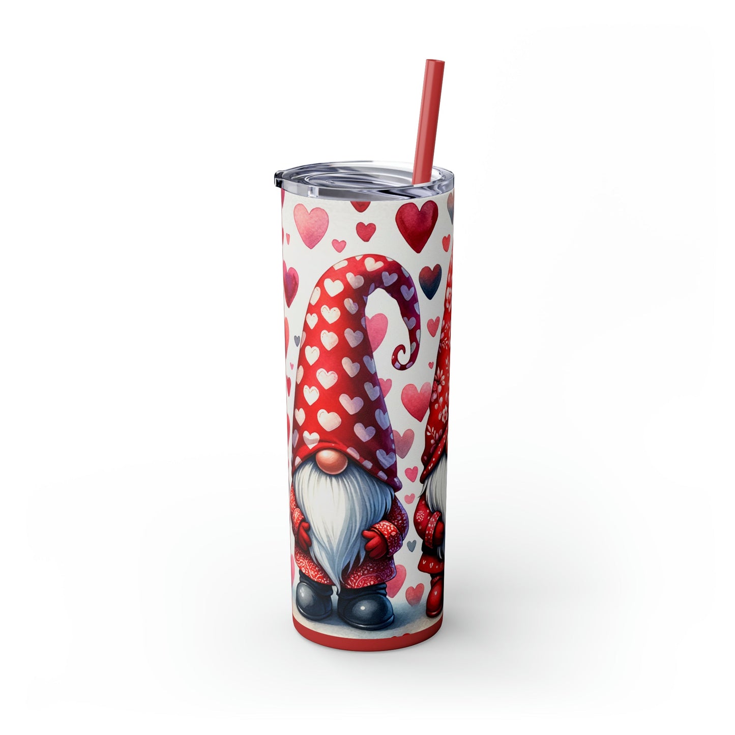 Valentines Day Gnomes Skinny Tumbler with Straw, 20oz - Moon & Starr Handcrafted Jewelry && More!