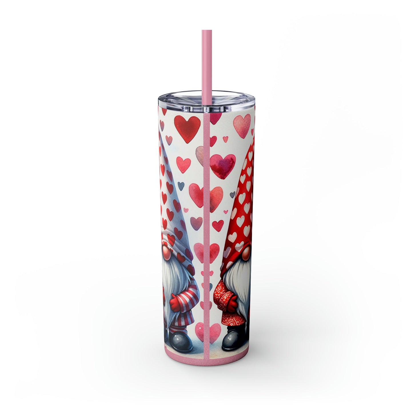 Valentines Day Gnomes Skinny Tumbler with Straw, 20oz - Moon & Starr Handcrafted Jewelry && More!