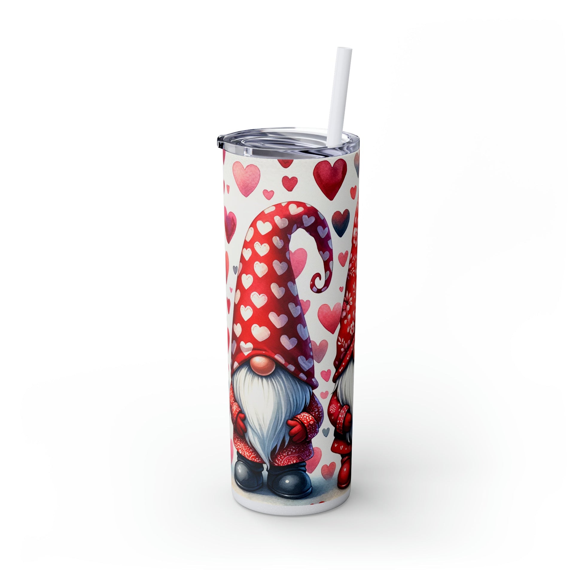 Valentines Day Gnomes Skinny Tumbler with Straw, 20oz - Moon & Starr Handcrafted Jewelry && More!