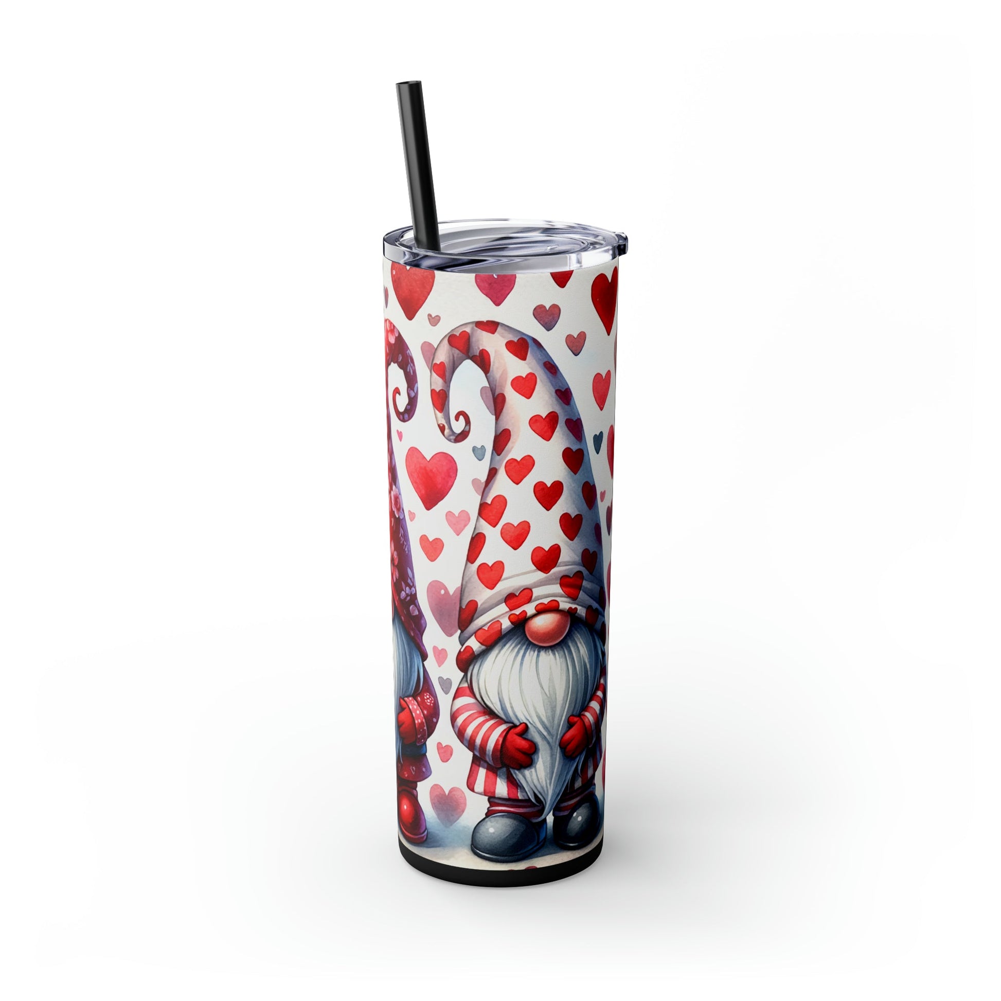 Valentines Day Gnomes Skinny Tumbler with Straw, 20oz - Moon & Starr Handcrafted Jewelry && More!