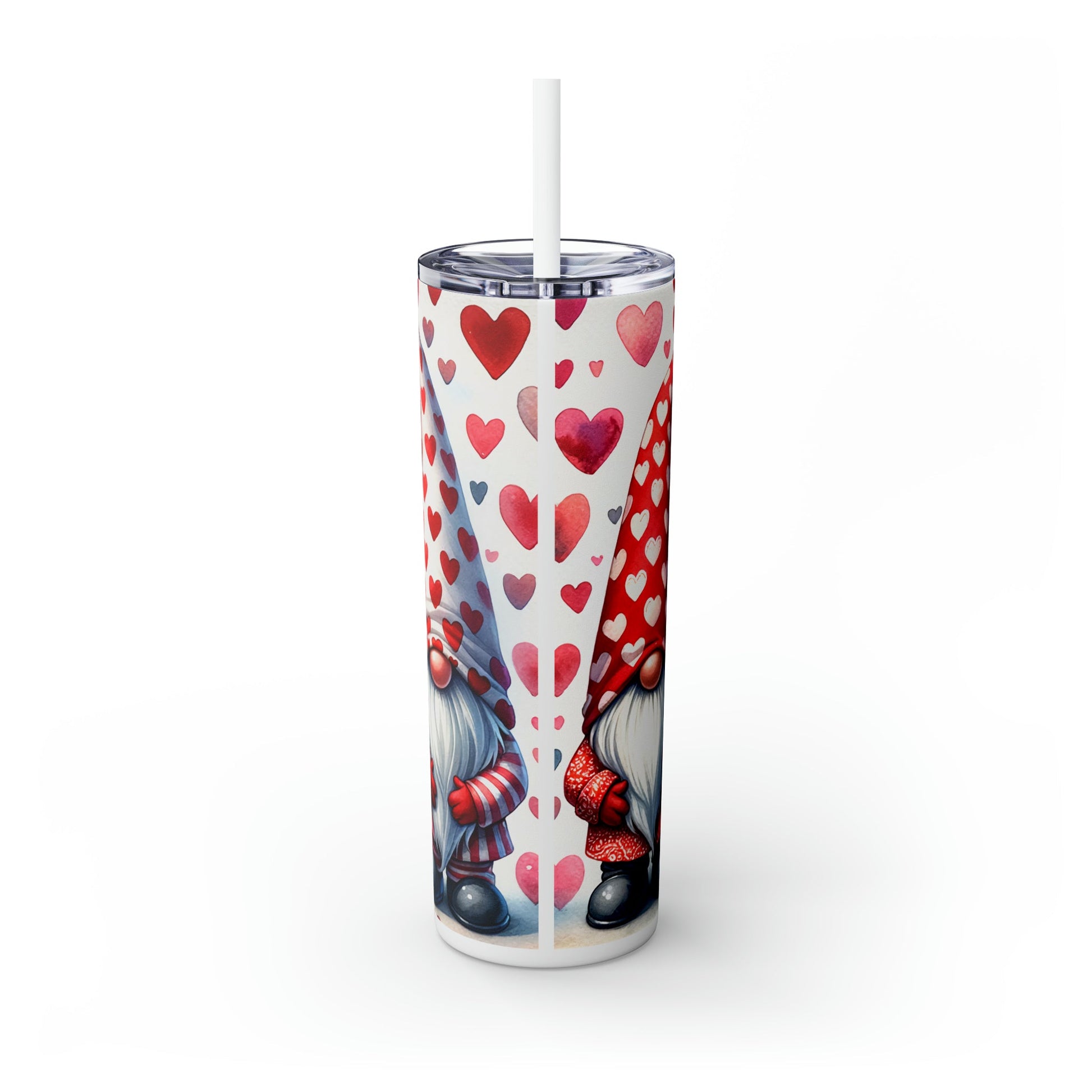 Valentines Day Gnomes Skinny Tumbler with Straw, 20oz - Moon & Starr Handcrafted Jewelry && More!