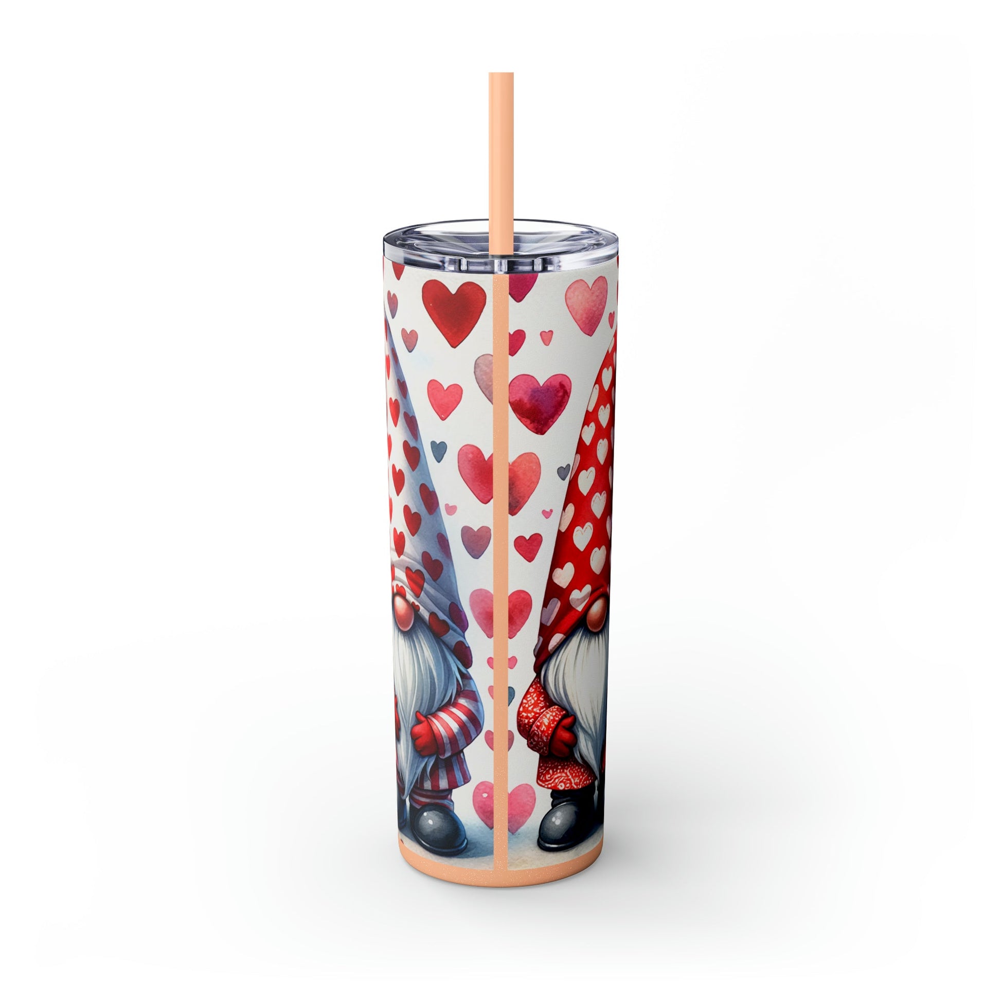 Valentines Day Gnomes Skinny Tumbler with Straw, 20oz - Moon & Starr Handcrafted Jewelry && More!