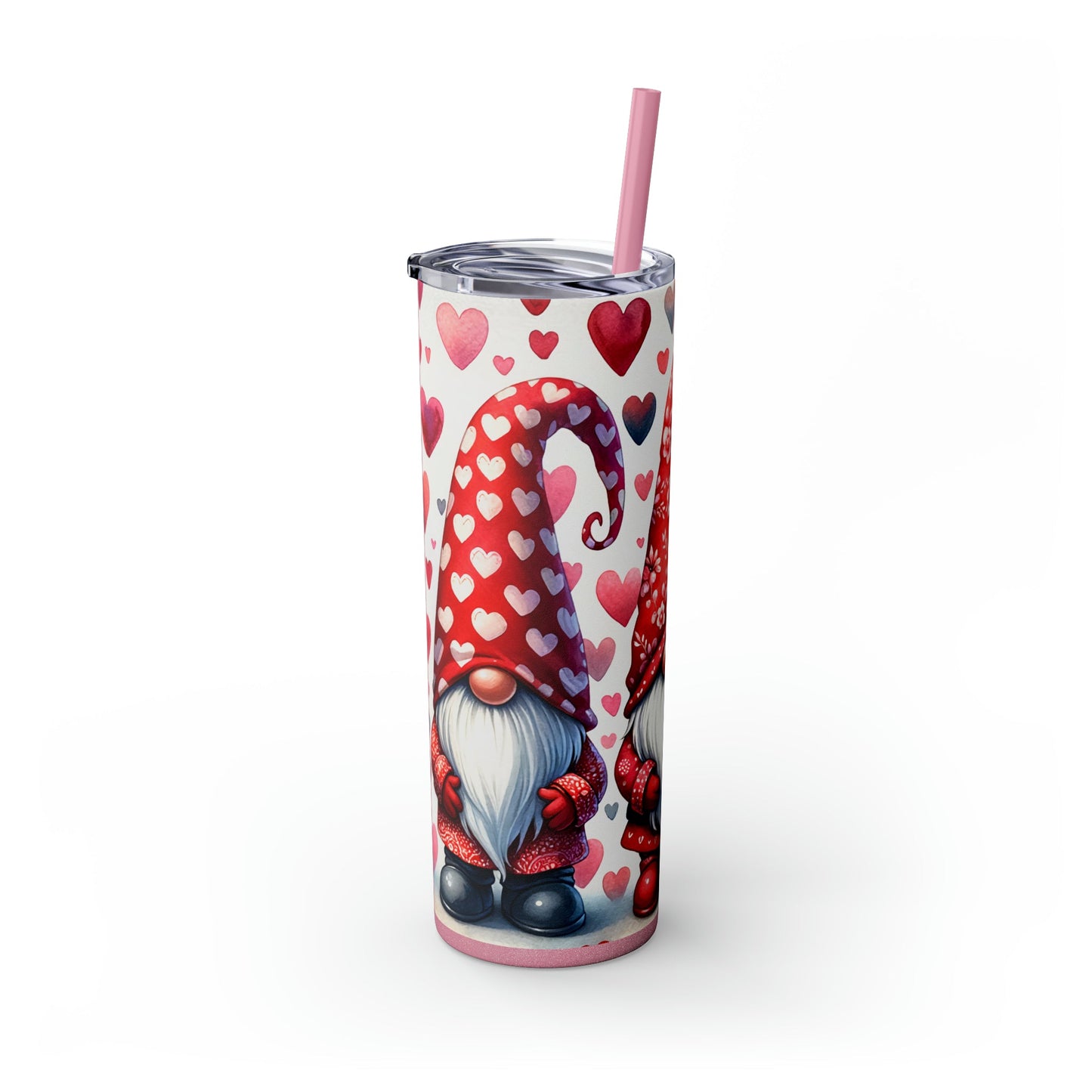 Valentines Day Gnomes Skinny Tumbler with Straw, 20oz - Moon & Starr Handcrafted Jewelry && More!