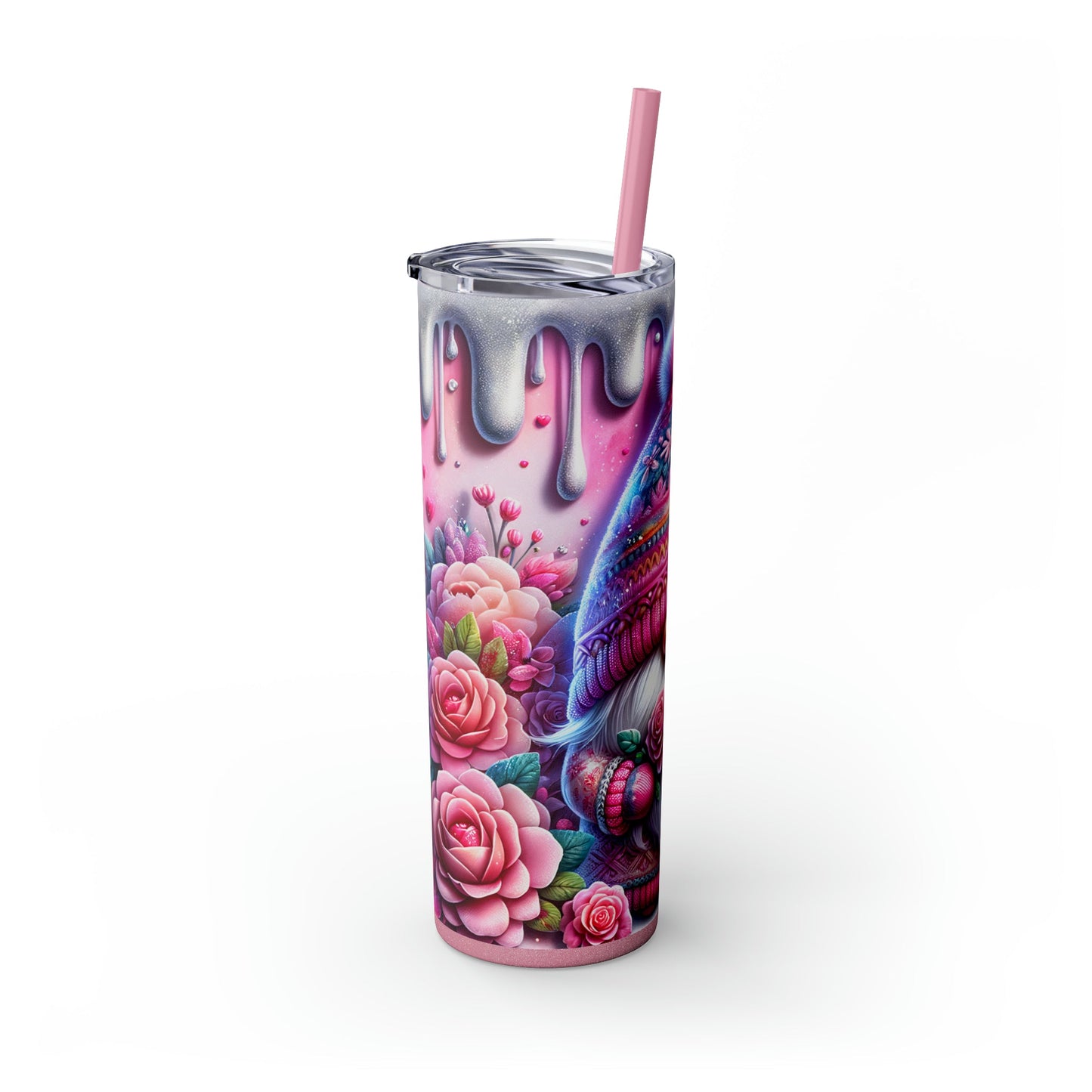 Valentines Gnome Skinny Tumbler with Straw, 20oz - Moon & Starr Handcrafted Jewelry && More!