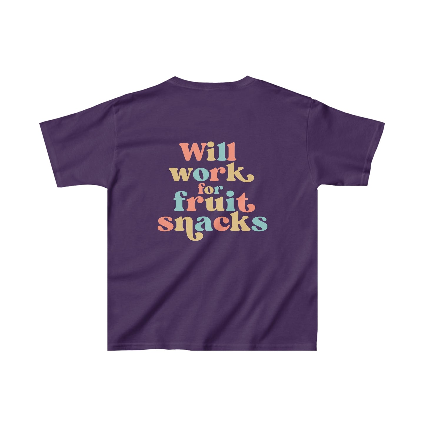 "Will Work For Fruit Snacks" Kids Heavy Cotton™ Tee - Moon & Starr Handcrafted Jewelry && More!