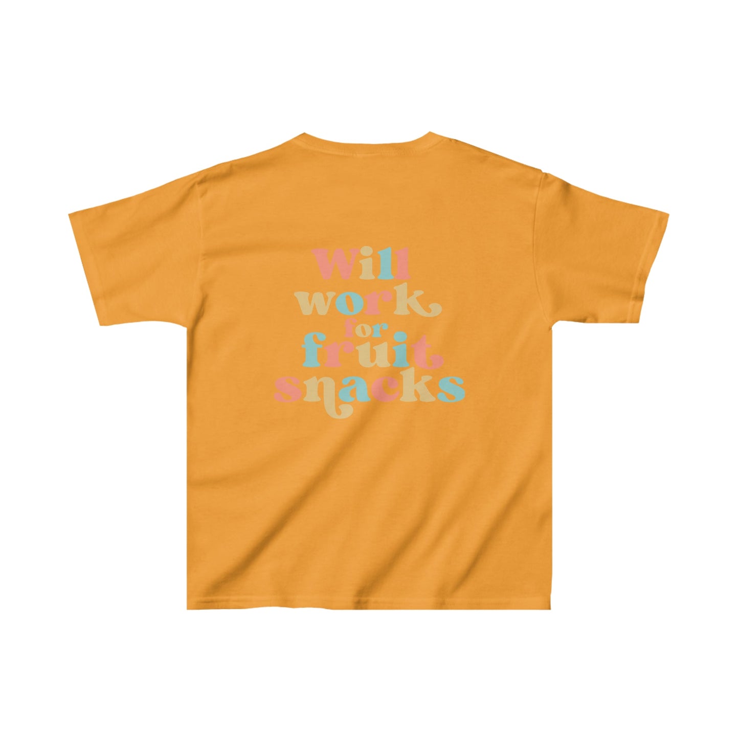 "Will Work For Fruit Snacks" Kids Heavy Cotton™ Tee - Moon & Starr Handcrafted Jewelry && More!